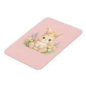 Pastell-Hasen-Wildblumen-Illustration Magnet (Linke Seite)