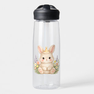 Pastell-Hasen-Wildblumen-Illustration Trinkflasche