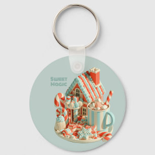 Pastell-Haus aus 3D-Süßigkeiten Sweet Magic Schlüsselanhänger