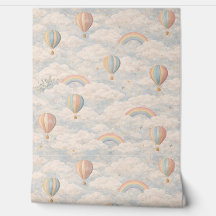 Pastell-Heißluftballon-Himmel-Wallpaper