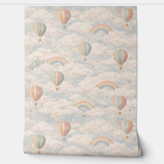 Pastell-Heißluftballon-Himmel-Wallpaper Tapete