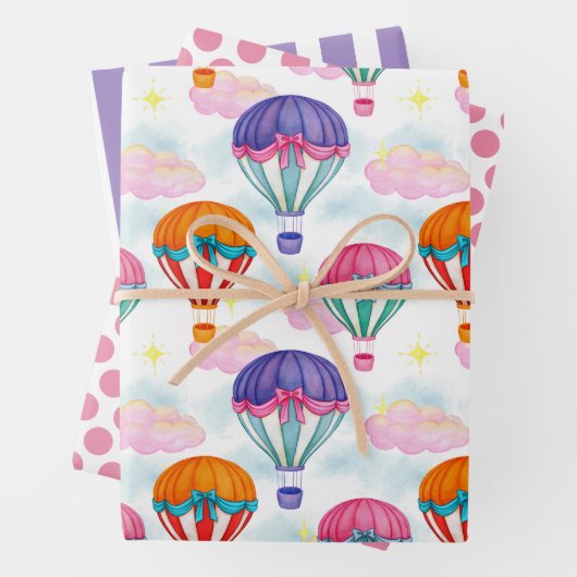 Pastell Heißluftballons Wrapping Paper Set Geschenkpapier Set (Beispiel)