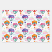 Pastell Heißluftballons Wrapping Paper Set Geschenkpapier Set (Vorderseite)