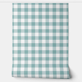 Pastell Hell Türkis Gingham Karo Buffalo Plaid Tapete