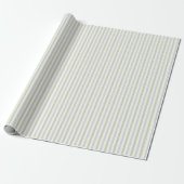 Pastell Hellblau Salbeigrün Beige Streifen Boho Geschenkpapier (Ungerollt)