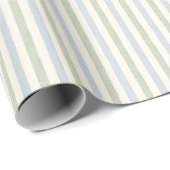 Pastell Hellblau Salbeigrün Beige Streifen Boho Geschenkpapier (Rolleneckpunkt)