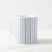 Pastell hellblaue Streifenoptik Kaffeetasse (Vorderseite Links)