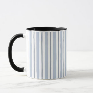 Pastell hellblaue Streifenoptik  Tasse