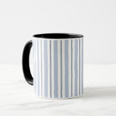 Pastell hellblaue Streifenoptik Tasse (Vorderseite Links)