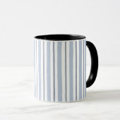 Pastell hellblaue Streifenoptik Tasse (VorderseiteRechts)