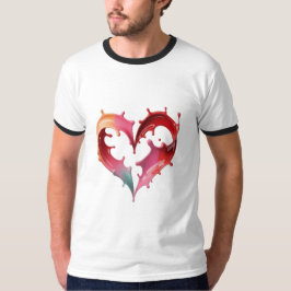 Pastell-Herz-Grafik-T-Shirt T-Shirt