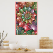 Pastell-Herz-Spirale Poster (Küche)
