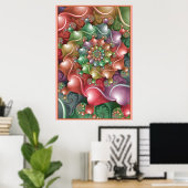 Pastell-Herz-Spirale Poster (Heimbüro)