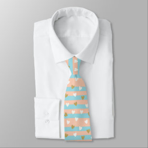 Pastell-Herz-Streifen Glitter Style Muster (14) Krawatte