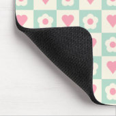 Pastell-Herz- und Blumenmuster Mousepad (Ecke)