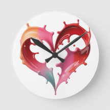 Pastell-Herz-Wanduhr