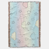 Pastell-Herzen & Wolken-Aquarell-Traum (8) Decke (Vorderseite Vertikal)