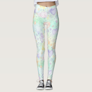 Pastell-Herzen & Wolken Wasserfarben-Traum (2) Leggings
