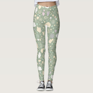 Pastell-Herzen & Wolken Wasserfarben-Traum (4) Leggings