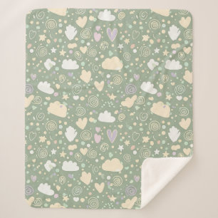 Pastell-Herzen & Wolken Wasserfarben-Traum (4) Sherpadecke