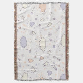 Pastell-Herzen & Wolken Wasserfarben-Traum (7) Decke (Vorderseite Vertikal)