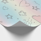 Pastell-Herzen & Wolken Wasserfarben Traum (8) Geschenkpapier (Ecke)