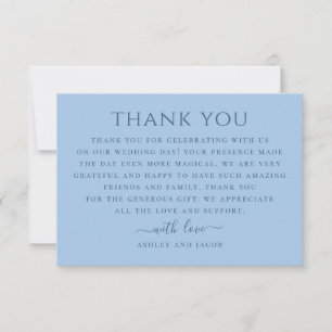 Pastell Himmelblau Hochzeit   Minimalistische Wert Dankeskarte