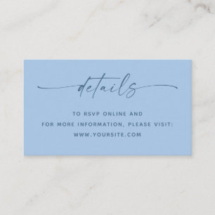 Pastell Himmelblau Strandhochzeit Details + QR Begleitkarte
