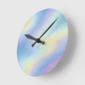 Pastell-Himmelsdrift Runde Wanduhr (Winkel)