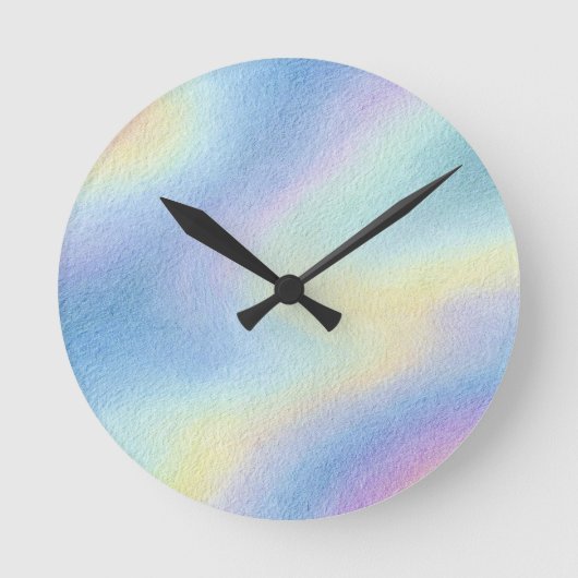 Pastell-Himmelsdrift Runde Wanduhr (Vorderseite)