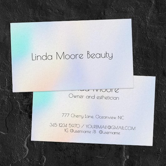 Pastell Hologram Premium Visitenkarte