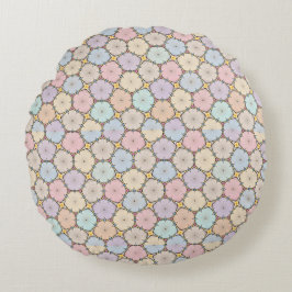 Pastell-Holzschnittzeichnung Rundes Kissen