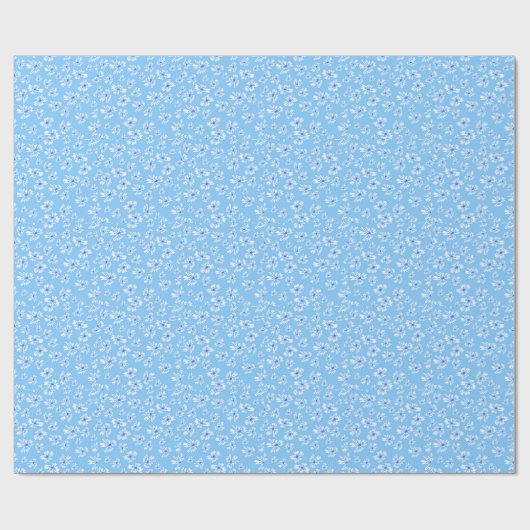 Pastell Hübsch Blau und Weiß Blume Geschenkpapier (Flach)