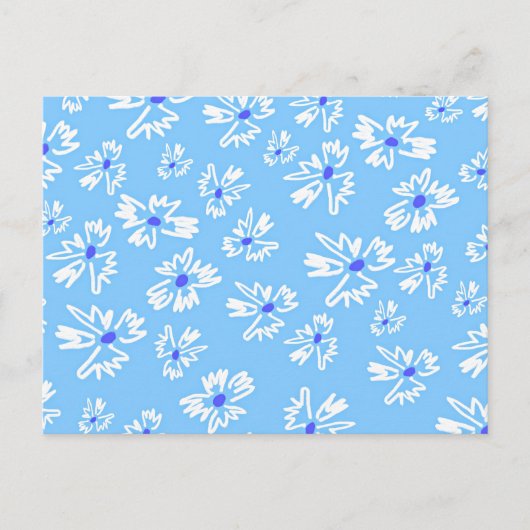 Pastell Hübsch Blau und Weiß Blume Postkarte (Vorderseite)