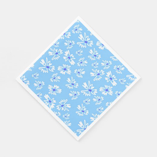 Pastell Hübsch Blau und Weiß Blume Serviette (Ecke)