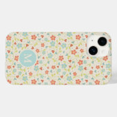 Pastell Hübsch Frühlingsfloral Monogramm Case-Mate iPhone Hülle (Rückseite (Horizontal))