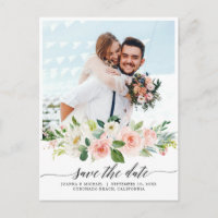 Pastell Hübsch rosa Botanisch Save the Date