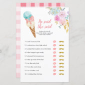 Pastell Ice Cream Floral Er sagte, sie sagte Game  (Vorne/Hinten)