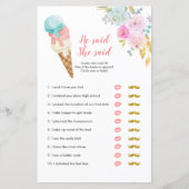 Pastell Ice Cream Floral Er sagte, sie sagte Game (Vorderseite)
