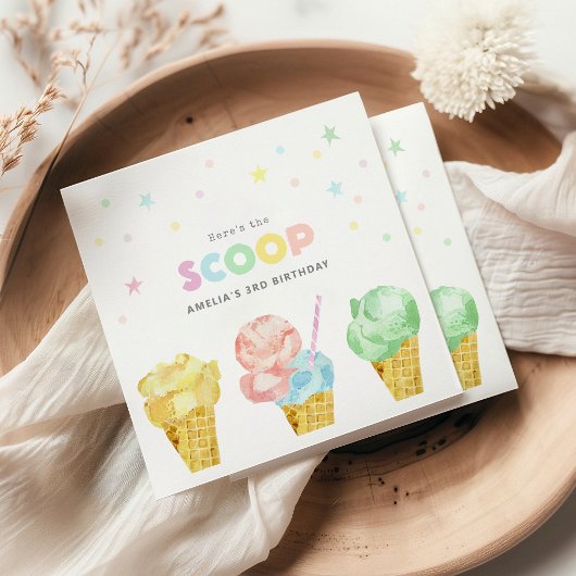 Pastell Ice Cream Geburtstagsparty Napkins Serviette