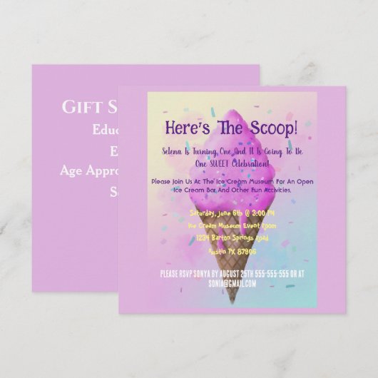 Pastell Ice Creme Cone Tropffel (Vorne/Hinten)