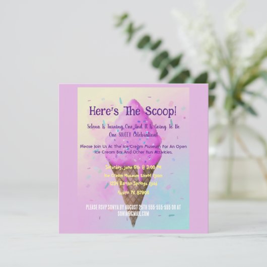 Pastell Ice Creme Cone Tropffel (Stehend Vorderseite)