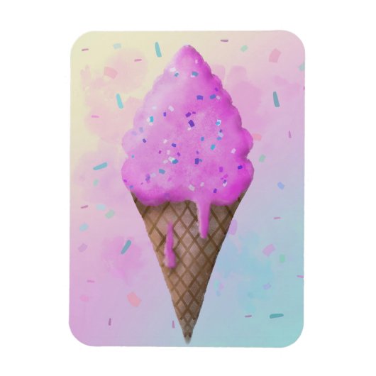 Pastell Ice Creme Cone Tropffel Magnet (Vertikal)