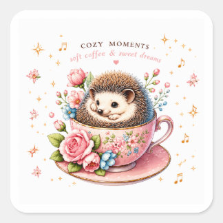 Pastell-Igel-Aufkleber-Packung Quadratischer Aufkleber