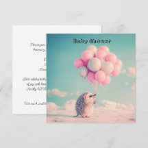 Pastell-Igel-Ballon-Baby-Shower-Karte