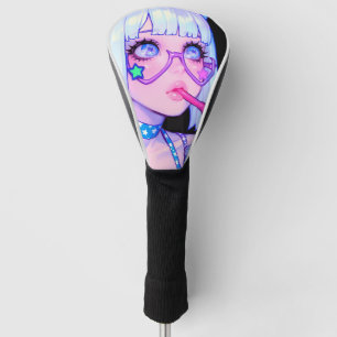 Pastell Internet Mädchen Star Brille Golf Headcover