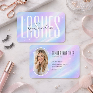 Pastell-Irisierendes Lash-Artist-Branding-Design Visitenkarte
