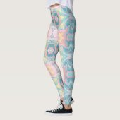 Pastell-Kaleidoskop-Muster | Rosa und Mint-Mandala Leggings (Links)