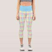 Pastell Kariert Capri Leggings (Vorderseite)