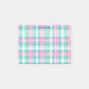 Pastell-Kariert Post-it-Notiz Post-it Klebezettel